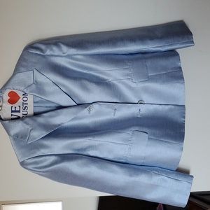 Light Blue Kasper 4 Petite Skirt Suit